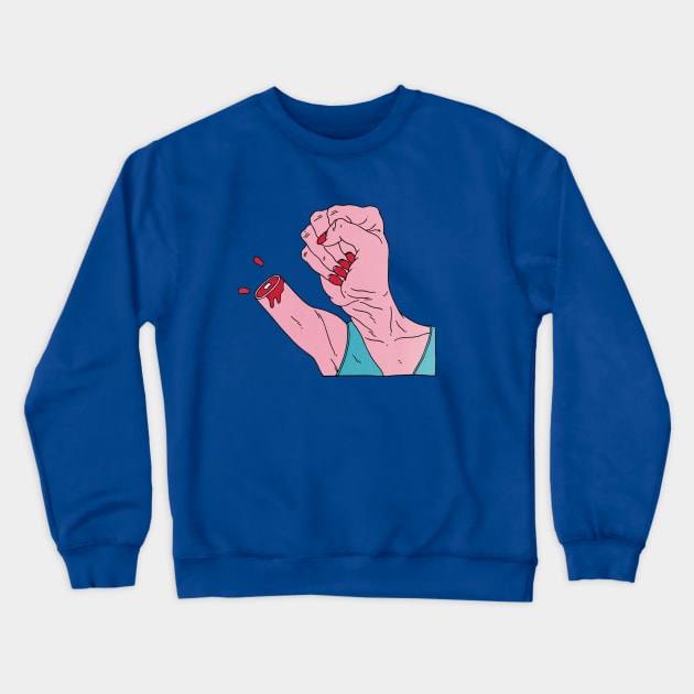 Women's March Fist Crewneck Sweatshirt by BryanWestArt